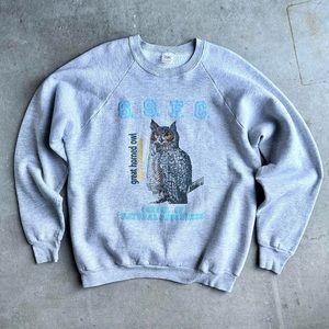 Vintage fruit of the loom owl crewneck